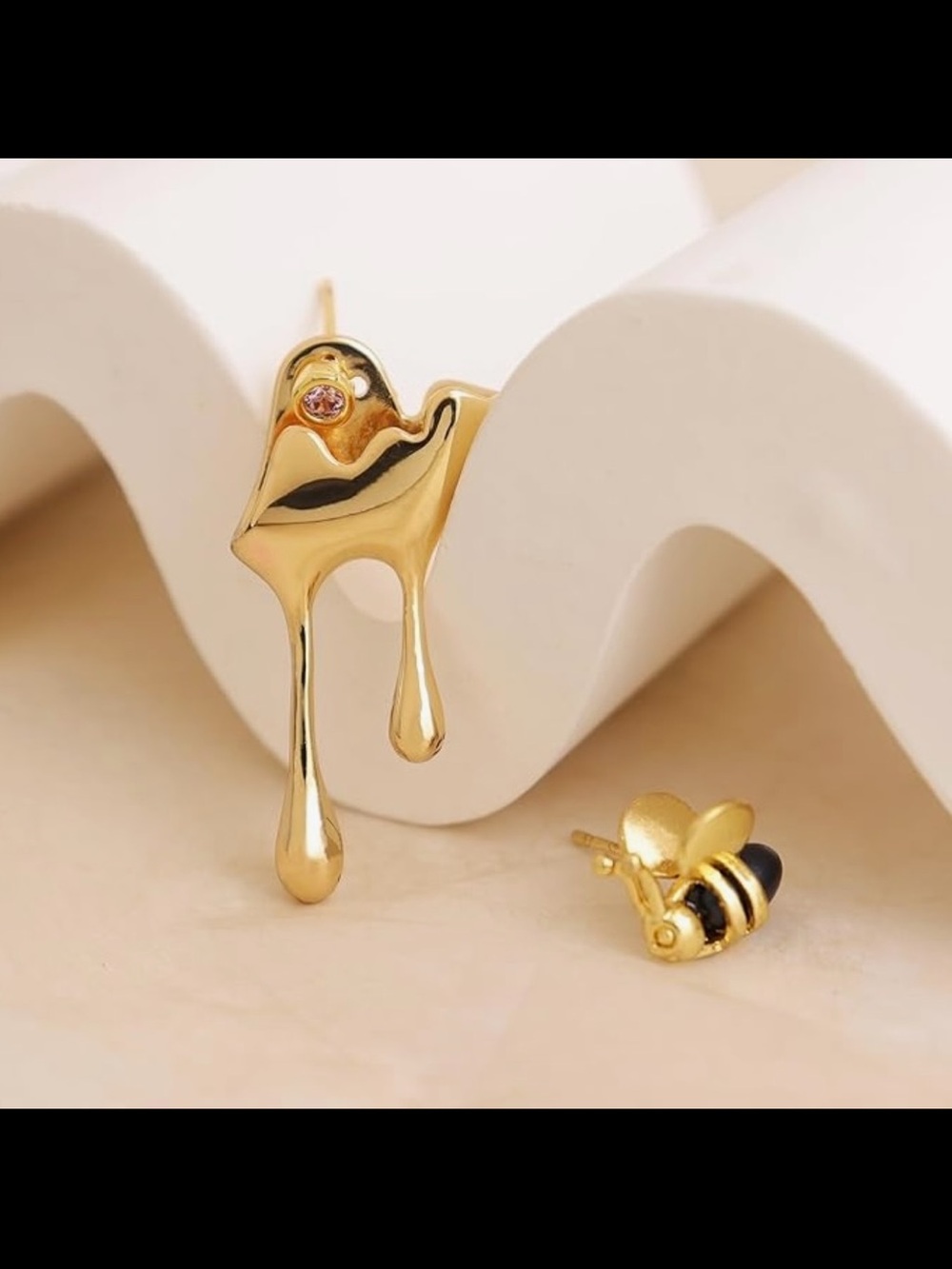 Honey Bee Earrings - Picture 2 of 4